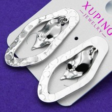 Серьги Xuping№626 оригинальные белые с текстурой Xuping оптом.