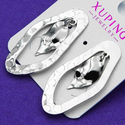 Серьги Xuping№626 оригинальные белые с текстурой Xuping оптом.