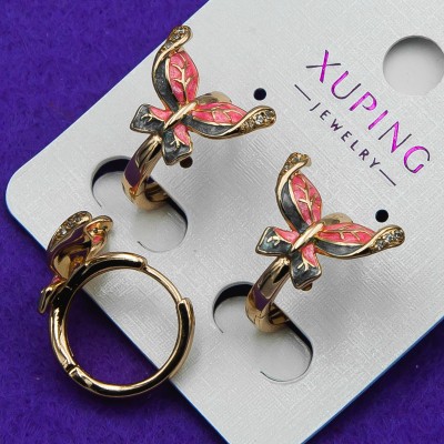 Серьги Xuping№623 с бабочкой бижутерия Хьюпинг оптом.