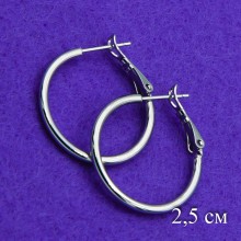 Серьги Xuping№385 2.5 см Конго белого цвета недорого бижутерия оптом.