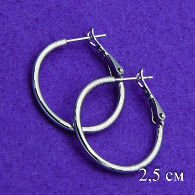Серьги Xuping№385 2.5 см Конго белого цвета недорого бижутерия оптом.