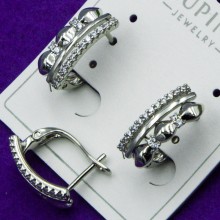 Серьги Xuping№122А   дорожка с шариками  купить медзолото оптом недорого