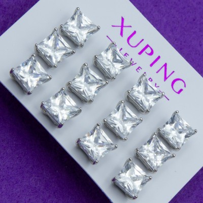 Гвоздики Xuping№14    за 6 пар с квадратным белым цирконом цирконом ювелирная бижутерия xuping Харьков