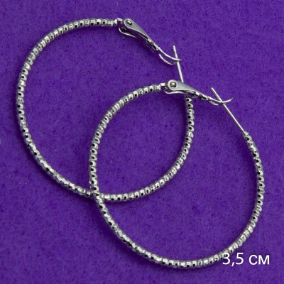 Серьги-кольца Xuping№41  3.5D перекрученные на белом металле медицинское золото ювелирная бижутерия купить оптом