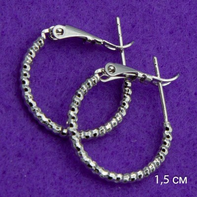 Серьги-кольца Xuping№39  1.5D перекрученные на белом металле медицинское золото ювелирная бижутерия купить оптом