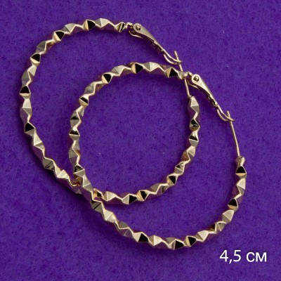 Серьги-кольца Xuping№49   4.5d кручени кульчики медичне золото купити оптом вид виробника