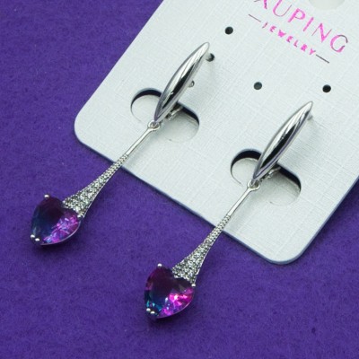 Серьги Xuping№240   висюльки с камнем SWAROVSKI  медзолото оптом