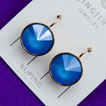 Серьги Xuping№108   SWAROWSKI на круглом замке купить ксюпинг оптом от производителя