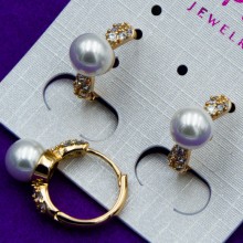 Серьги Xuping№91   с жемчужиной медицинское золото серьги купить оптом