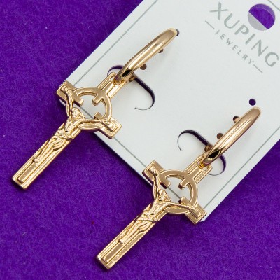 Серьги Xuping№2535    крестики -висюлльки оригинального дизайна ювелирная бижутерия ксюпинг купить оптом медзолото