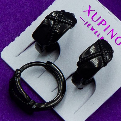 Сережки Xuping№2526 доріжка із чорного металу медичне золото від виробника позолотка біжутерика