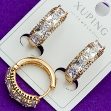 Сережки Xuping№217    доріжки із бiлими цирконами куплю оптом медзолото в інтернет магазині недорого
