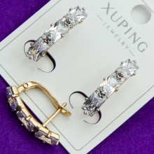 Сережки Xuping№217А   доріжки із білими цирконами куплю оптом медзолото в інтернет магазині недорого