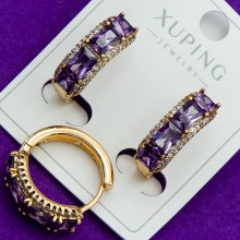 Сережки Xuping№215А   доріжки із сiреневими цирконами куплю оптом медзолото в інтернет магазині недорого