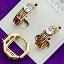 Сережки Xuping№225А    доріжка з бiлим цирконом куплю оптом медзолото в інтернет магазині недорого від виробника