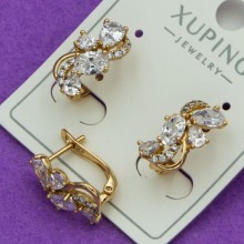 Сережки Xuping№430 цвітіння в білих цирконах 15х8мм сережки з медичного золота біжутерика