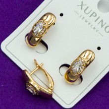 Сережки Xuping№227И доріжка із бiлим цирконом медичне золото сережки доріжки оптом