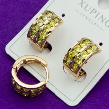 Сережки Xuping№103   доріжки з яблучними цирконами оптом, купити сережки ксюпінг медзолото недорого від виробника