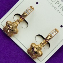 Сережки Xuping№237А вісюлька зі вставками під золото купити біжутерію ювелірну оптом біжутерика