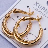 Сережки Xuping№875 2 см подвійні кільця Конго під золото купити недорого медзолото від виробника біжутерика