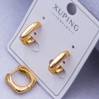 Сережки Xuping№548 12х12 мм геометричної форми під золото оптом ксюпінг сережки в інтернет магазині позолотка
