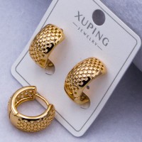 Сережки Xuping№349 d-15 мм ажурні напівкільця під золото оптом ксюпінг сережки в інтернет магазині позолотка