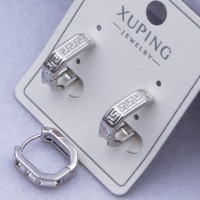 Сережки Xuping№348 12х12 мм геометричної форми з орнаментом оптом ксюпінг сережки в інтернет магазині позолотка