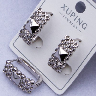 Сережки Xuping№343 h-20х8 мм срібна кольчуга оптом ксюпінг сережки в інтернет магазині позолотка