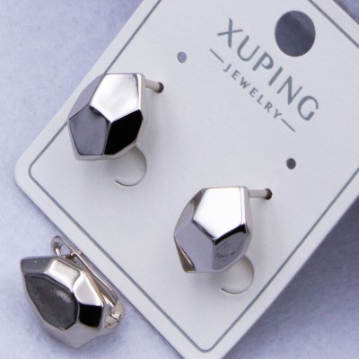 Сережки Xuping№342 15х10 мм геометричної форми оптом ксюпінг сережки в інтернет магазині позолотка