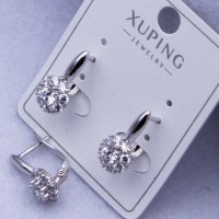 Сережки Xuping№324 h-15 мм стилізована малинка з камінням купити недорого медзолото від виробника біжутерика
