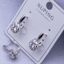 Сережки Xuping№324 h-15 мм стилізована малинка з камінням купити недорого медзолото від виробника біжутерика