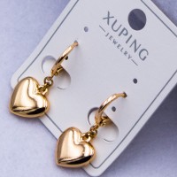 Сережки Xuping№323 10х8 мм підвіски сердечки купити недорого медзолото від виробника біжутерика