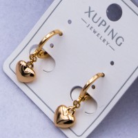 Сережки Xuping№322 5х4 мм підвіски сердечки купити недорого медзолото від виробника біжутерика
