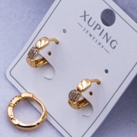 Сережки Xuping№310 d-12 мм оригінальні на круглому замку купити недорого медзолото від виробника біжутерика