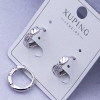 Сережки Xuping№317 d-12 мм оригінальні на круглому замку купити недорого медзолото від виробника біжутерика