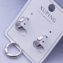 Сережки Xuping№317 d-12 мм оригінальні на круглому замку купити недорого медзолото від виробника біжутерика
