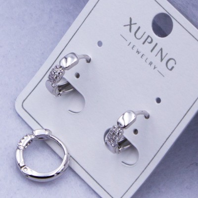 Сережки Xuping№317 d-12 мм оригінальні на круглому замку купити недорого медзолото від виробника біжутерика