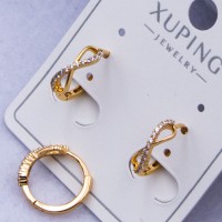 Сережки Xuping№315 d-12 мм знак нескінченності на круглому замку купити недорого медзолото від виробника біжутерика