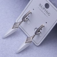 Сережки Xuping№2546 h-40 мм, 7х25 мм підвіска біла кераміка оптом ксюпінг сережки в інтернет магазині позолотка