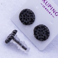 Сережки Xuping№2576 d-12 мм гвоздик чорна сніжина із кераміки оптом ксюпінг сережки в інтернет магазині позолотка