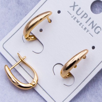 Сережки Xuping№312 h-15, d-3 мм мінімалізм під золото купити недорого медзолото від виробника біжутерика