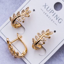 Сережки Xuping№326 16х7 мм гілка на англійськму замку купити недорого медзолото від виробника біжутерика