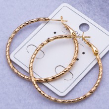 Сережки-кільця Xuping№839 d-3.5 мм Конго з фактурним крученим дизайном купити недорого медзолото від виробника біжутерика