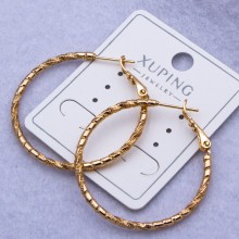 Сережки-кільця Xuping№840 d-3.5 мм Конго з фактурним крученим дизайном купити недорого медзолото від виробника біжутерика